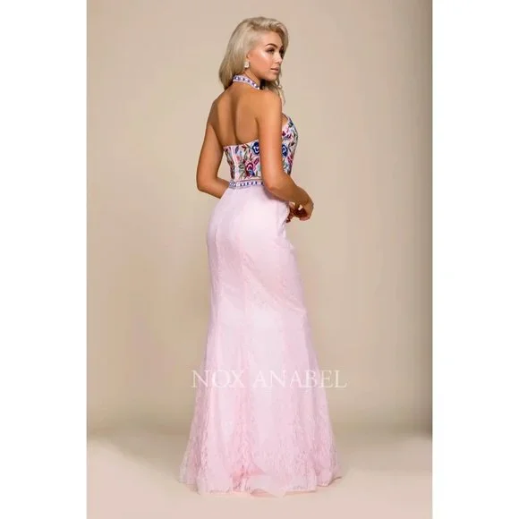 NWT Nox Anabel - 8262 Two Piece Embroidered Mermaid Formal Prom Dress - Picture 5 of 15